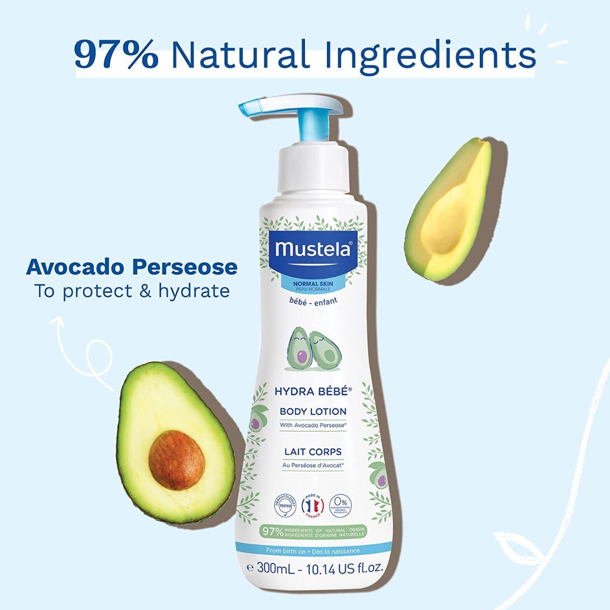 Mustela Hydra Bebe Body Lotion, 300 ml, Pack of 1 Mustela Hydra Bebe Body Lotion, 300 ml, Pack of 1