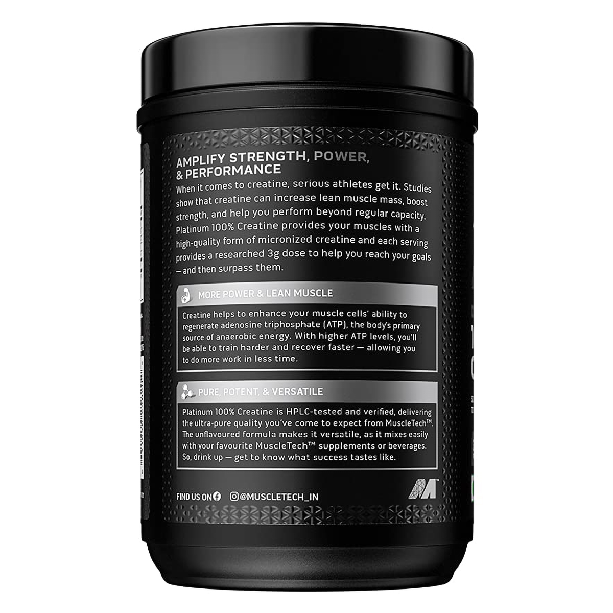 Muscletech Platinum 100% Creatine Unflavour Powder, 400 gm, Pack of 1 Muscletech Platinum 100% Creatine Unflavour Powder, 400 gm, Pack of 1