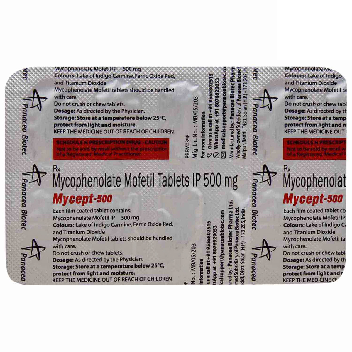 Mycept 500 Tablet 10's, Pack of 1 TABLET Mycept 500 Tablet 10's, Pack of 1 TABLET