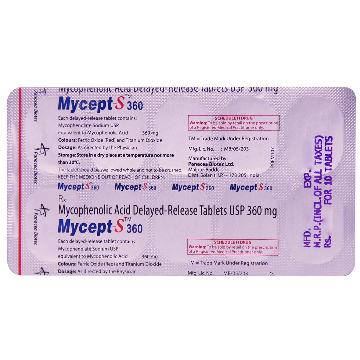Mycept-S 360 Tablet 10's, Pack of 10 TABLETS Mycept-S 360 Tablet 10's, Pack of 10 TABLETS