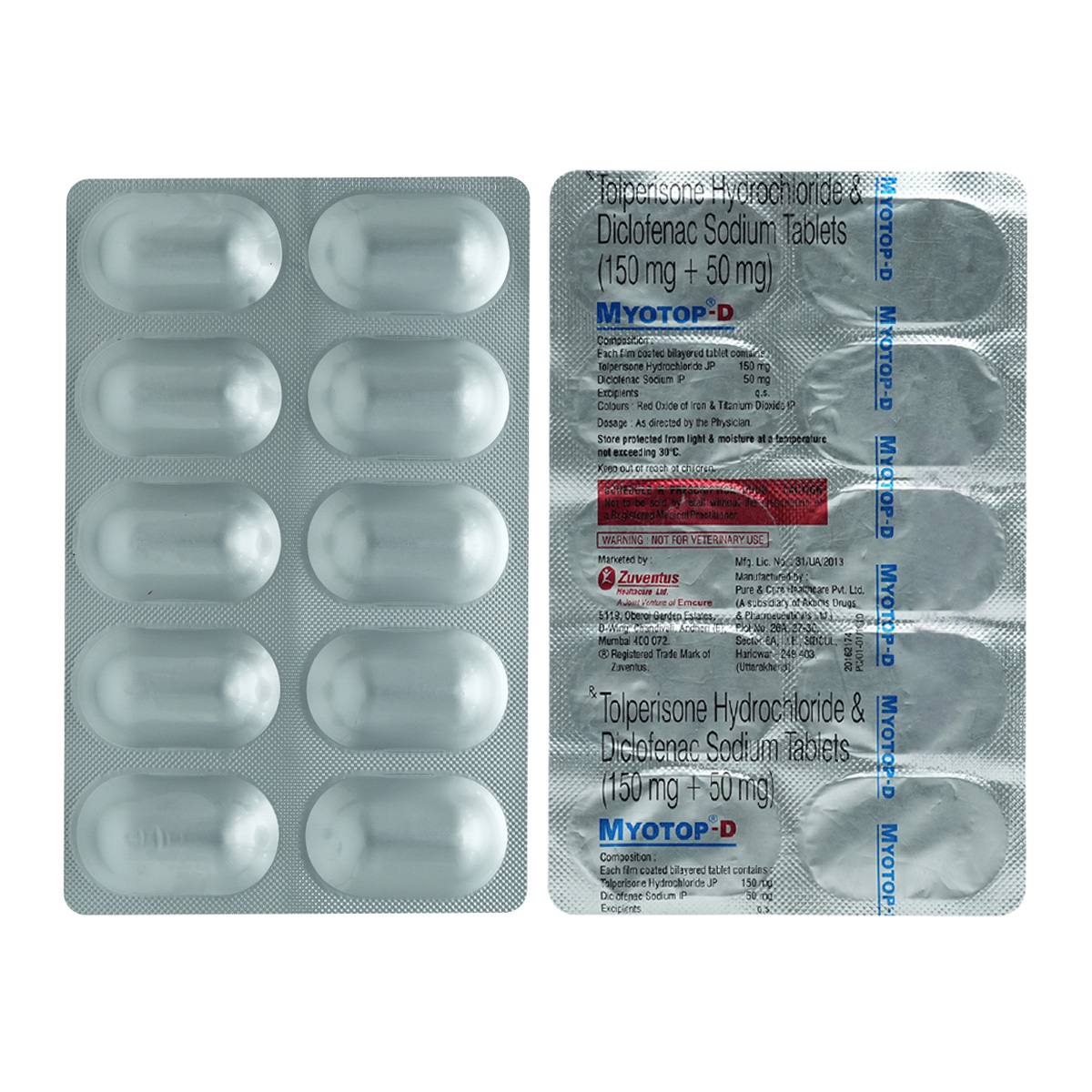 Myotop-D Tablet 10's, Pack of 10 TABLETS Myotop-D Tablet 10's, Pack of 10 TABLETS