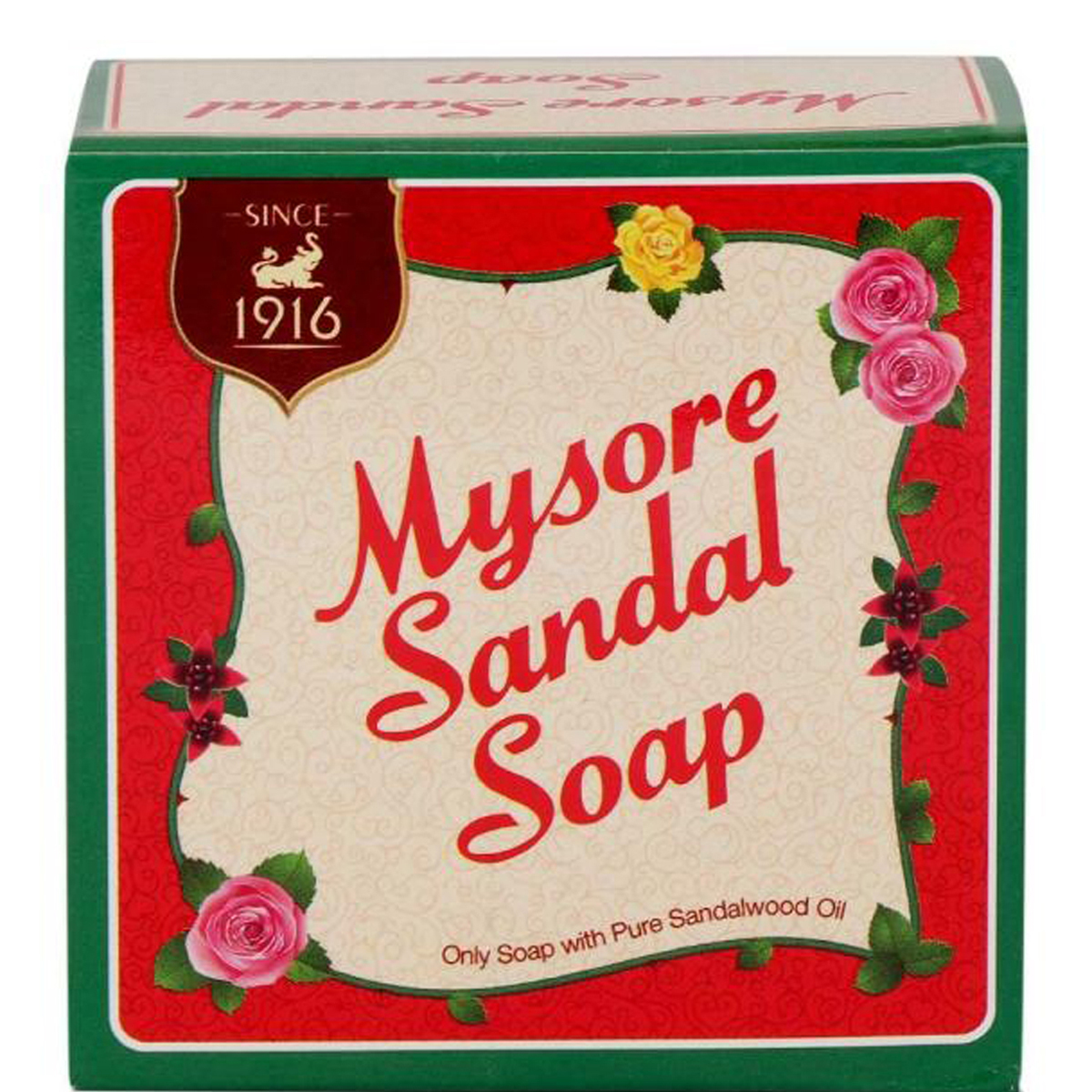 Mysore Sandal Soap 150 gm | Pure Sandalwood Oil | Keeps Skin Glowing, Bleamish Fress & Beautiful, Pack of 1 Mysore Sandal Soap 150 gm | Pure Sandalwood Oil | Keeps Skin Glowing, Bleamish Fress & Beautiful, Pack of 1