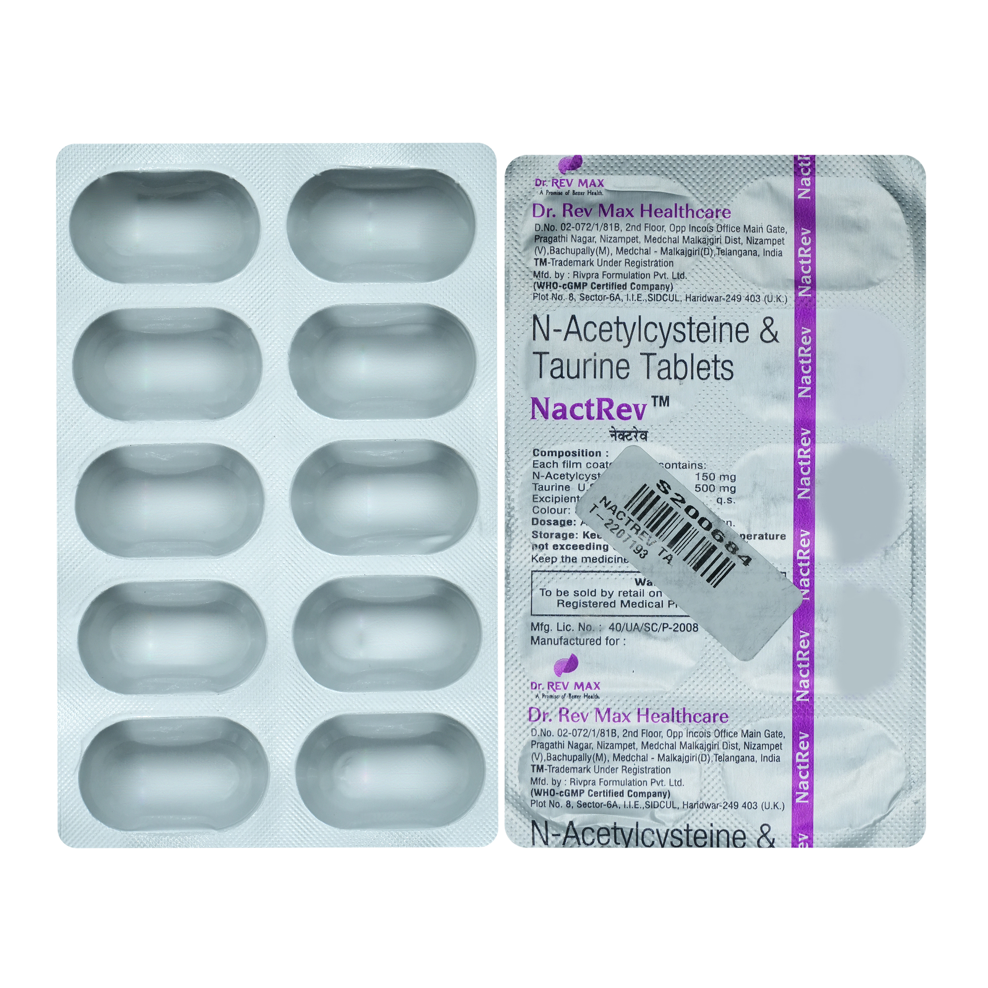 Nactrev 150/500 Tablet 10's, Pack of 10 Nactrev 150/500 Tablet 10's, Pack of 10