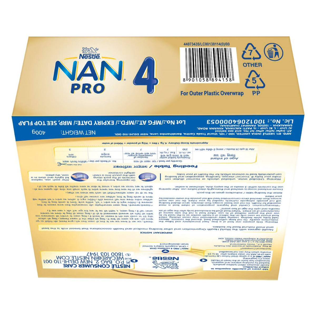 Nestle Nan Pro Follow-Up Formula Stage 4 (After 18 to 24 Months) Powder, 400 gm Refill Pack, Pack of 1 Nestle Nan Pro Follow-Up Formula Stage 4 (After 18 to 24 Months) Powder, 400 gm Refill Pack, Pack of 1