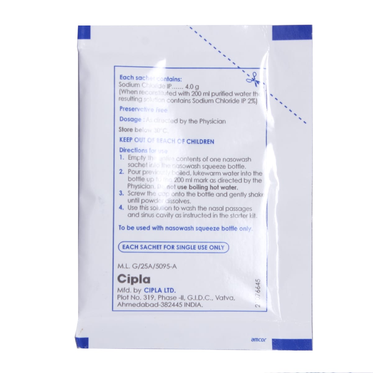 Nasowash Powder for Nasal Solution 7.8 gm, Pack of 1 Powder Nasowash Powder for Nasal Solution 7.8 gm, Pack of 1 Powder