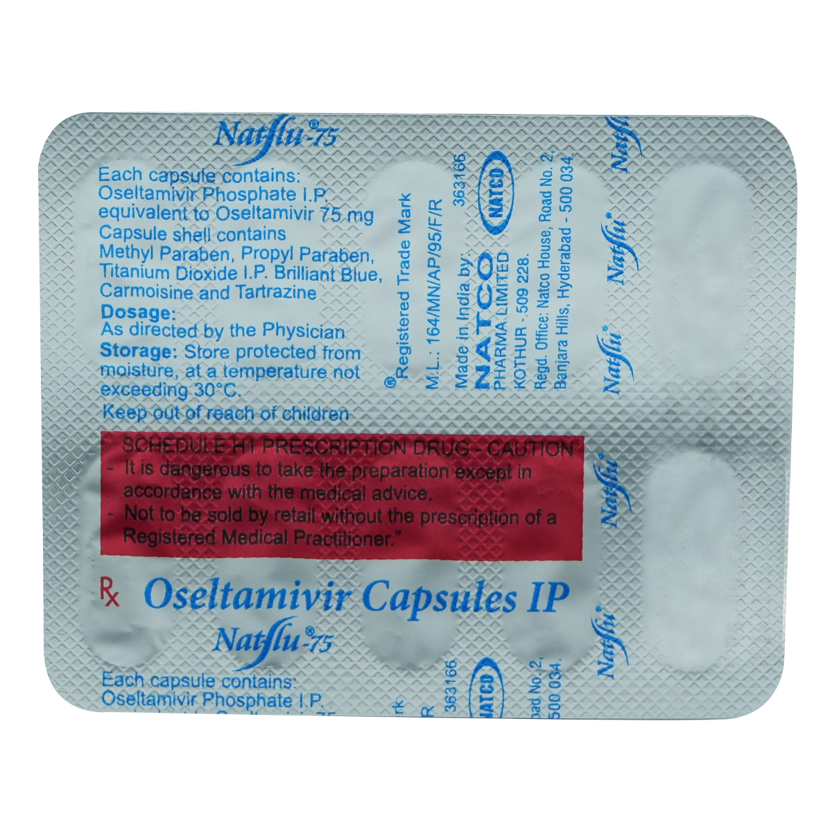 Natflu 75mg Capsule 10's, Pack of 10 CAPSULES Natflu 75mg Capsule 10's, Pack of 10 CAPSULES