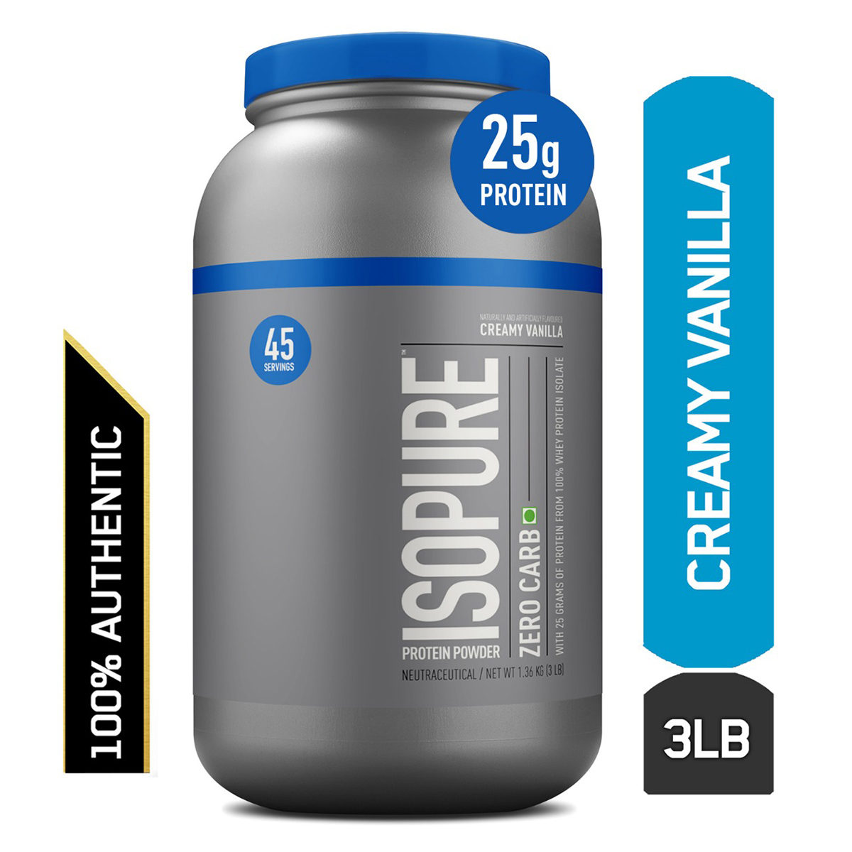 Buy Nature's Best, IsoPure, Protein Powder, Zero Carb, Creamy Vanilla ...