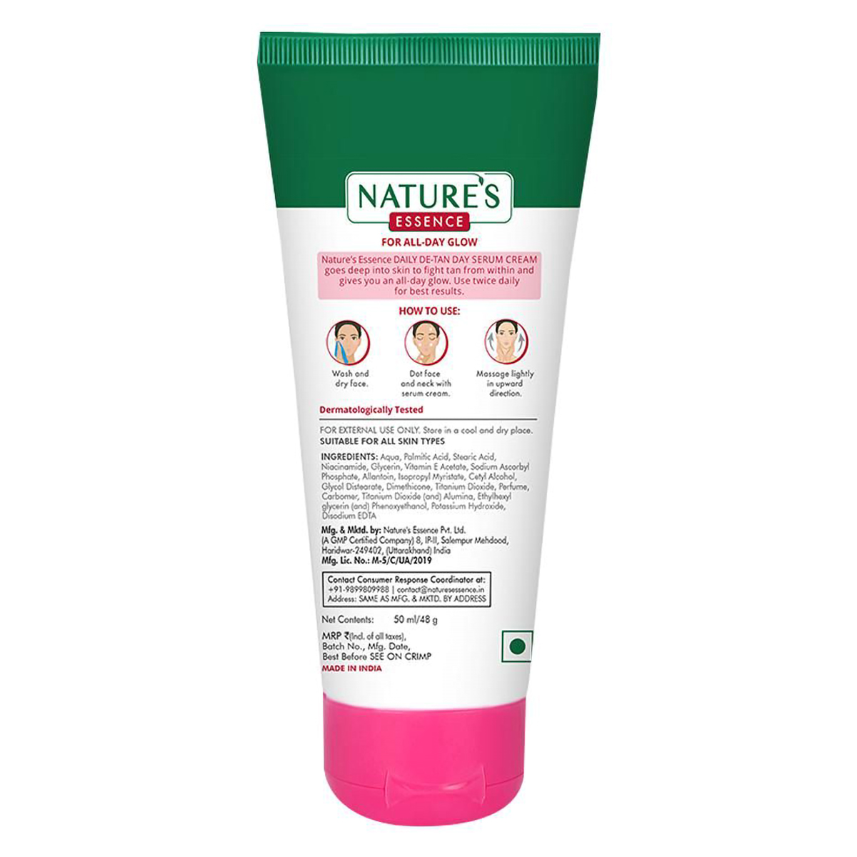 Nature's Essence Daily DE+TAN Day Serum Cream 50 ml | Reduces Tan, Dark Spots & Dullness | 3X Glow All Day | For Morning & Evening Use | For All Skin Type, Pack of 1 Nature's Essence Daily DE+TAN Day Serum Cream 50 ml | Reduces Tan, Dark Spots & Dullness | 3X Glow All Day | For Morning & Evening Use | For All Skin Type, Pack of 1