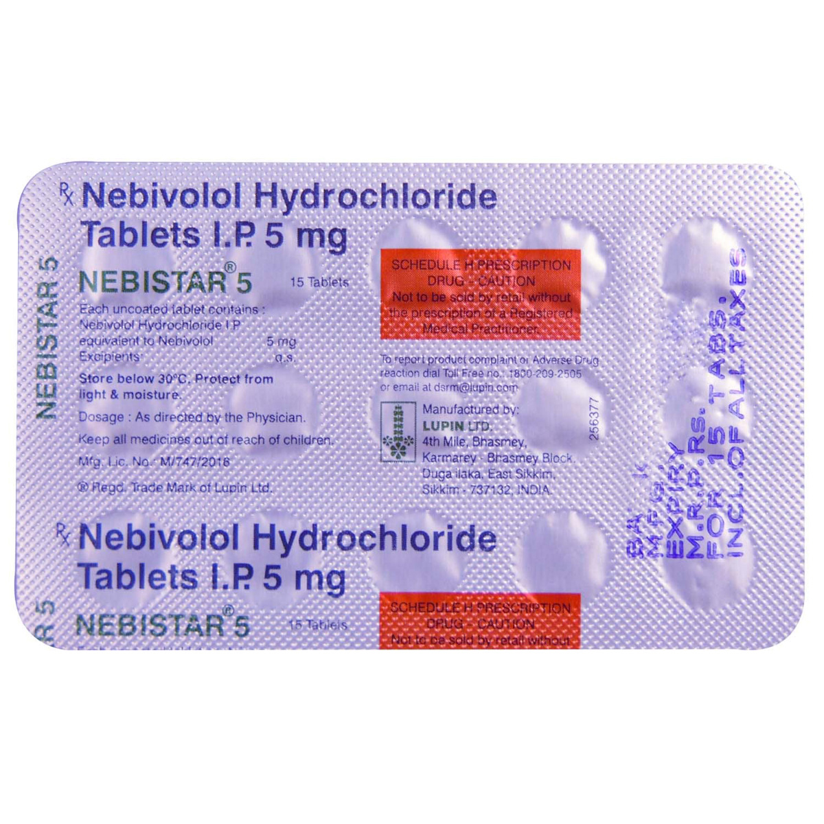 Nebistar 5 Tablet 15's, Pack of 15 TABLETS Nebistar 5 Tablet 15's, Pack of 15 TABLETS