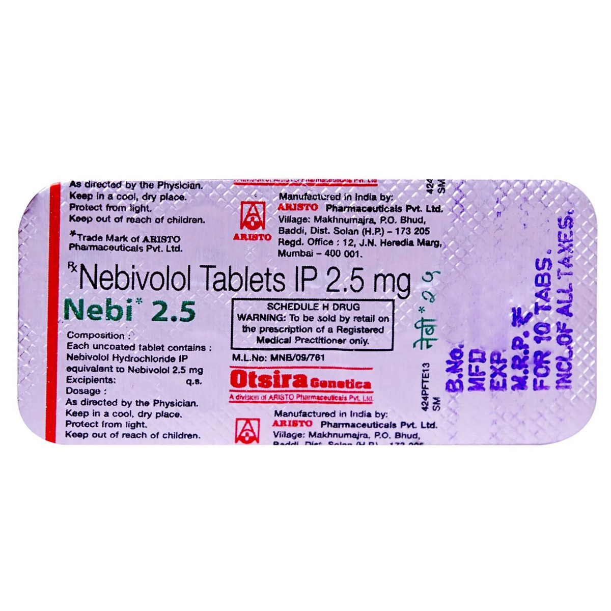 Nebi 2.5 Tablet 10's, Pack of 10 TABLETS Nebi 2.5 Tablet 10's, Pack of 10 TABLETS