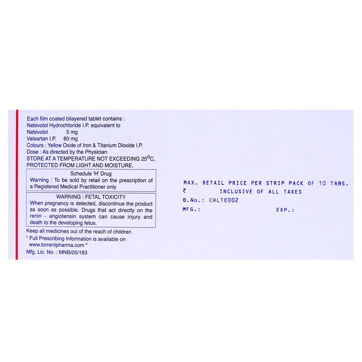 Nebicard-V Tablet 10's, Pack of 10 TabletS Nebicard-V Tablet 10's, Pack of 10 TabletS