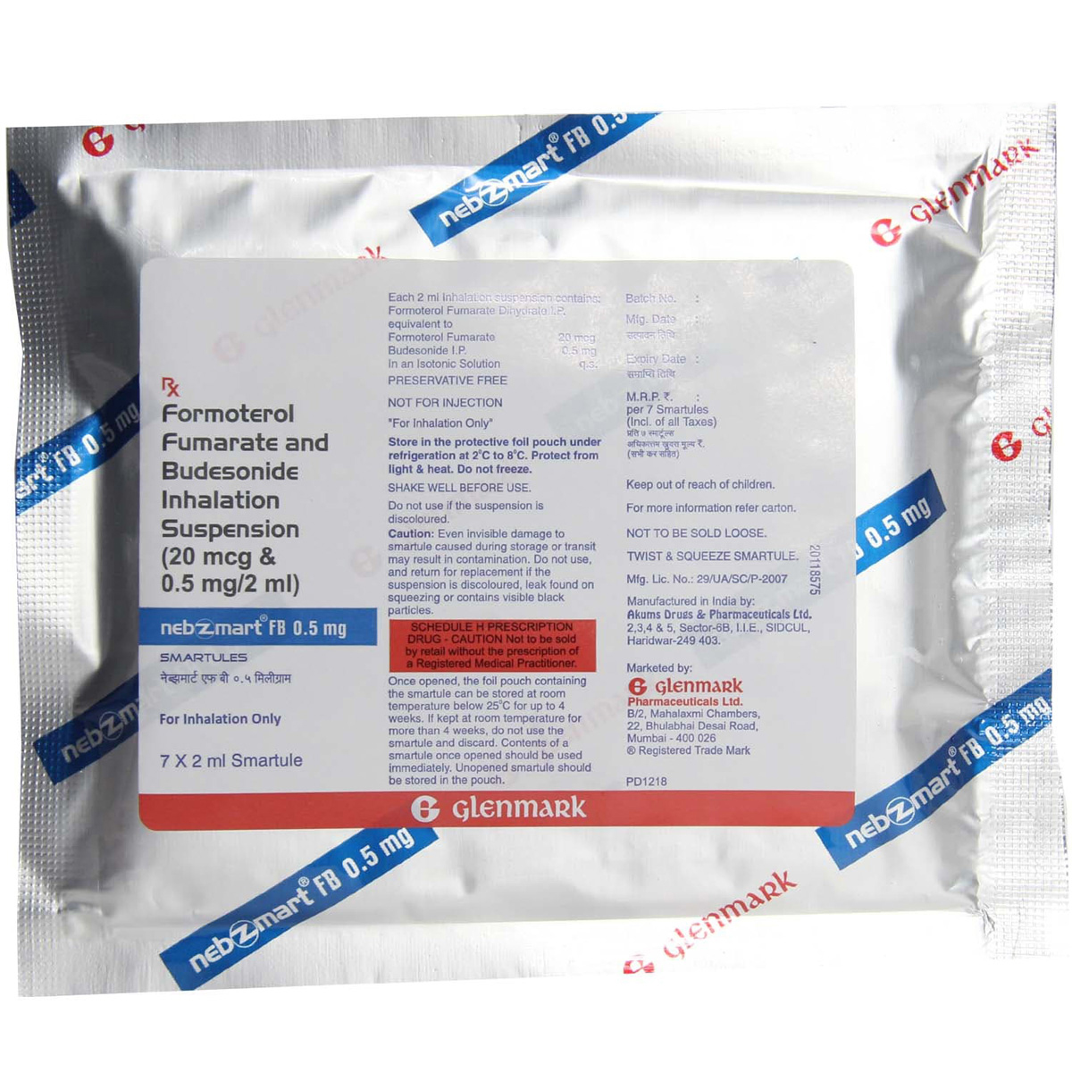 Nebzmart FB 0.5mg Smartules 7x2 ml, Pack of 7 RESPULESS Nebzmart FB 0.5mg Smartules 7x2 ml, Pack of 7 RESPULESS