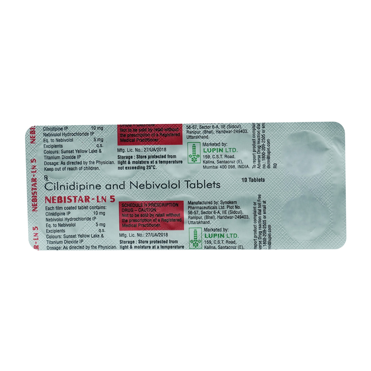 Nebistar-LN 5/10 mg Tablet 10's, Pack of 10 TABLETS Nebistar-LN 5/10 mg Tablet 10's, Pack of 10 TABLETS