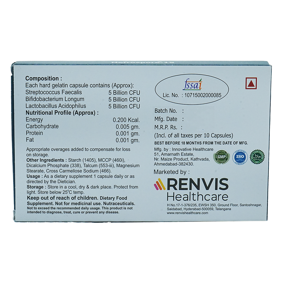 Nefrospore-15 Capsule 10's, Pack of 10 Nefrospore-15 Capsule 10's, Pack of 10