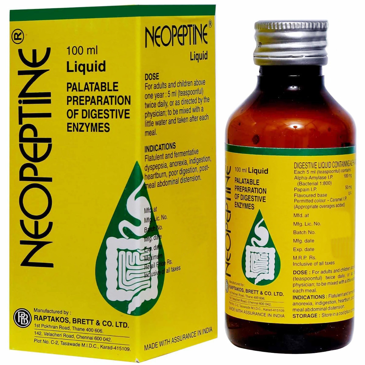 Neopeptine Liquid 100 ml, Pack of 1 ORAL LIQUID Neopeptine Liquid 100 ml, Pack of 1 ORAL LIQUID