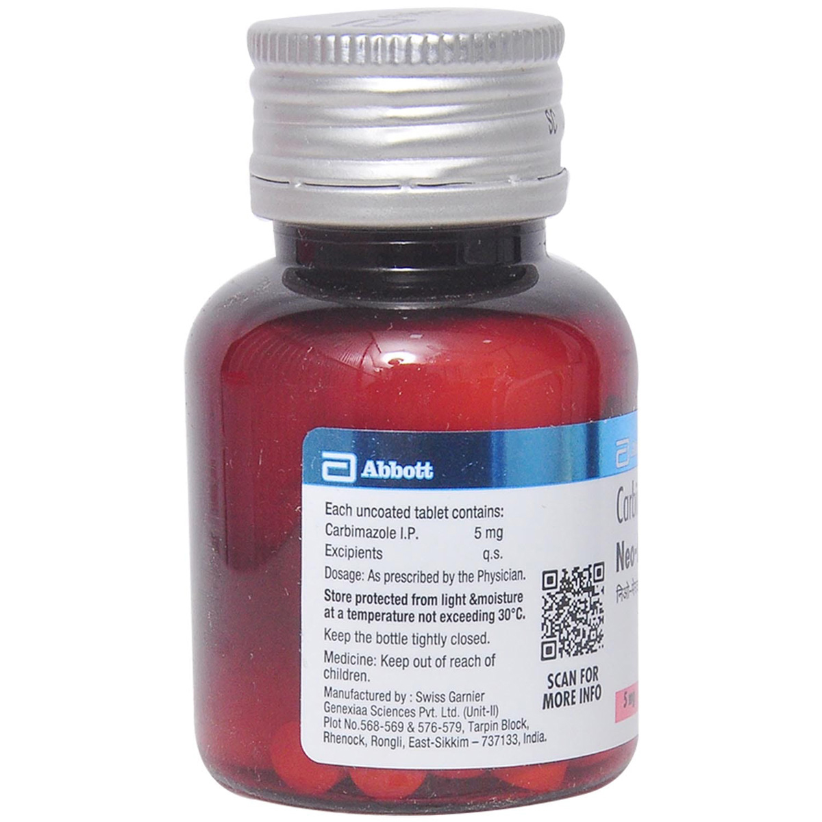 Neo-Mercazole 5 Tablet 120's, Pack of 1 TABLET Neo-Mercazole 5 Tablet 120's, Pack of 1 TABLET