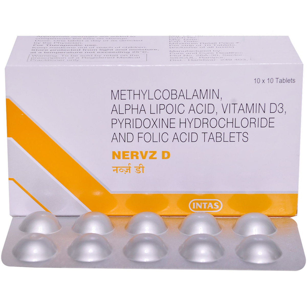 Nervz D Tablet 10's, Pack of 10 TABLETS Nervz D Tablet 10's, Pack of 10 TABLETS