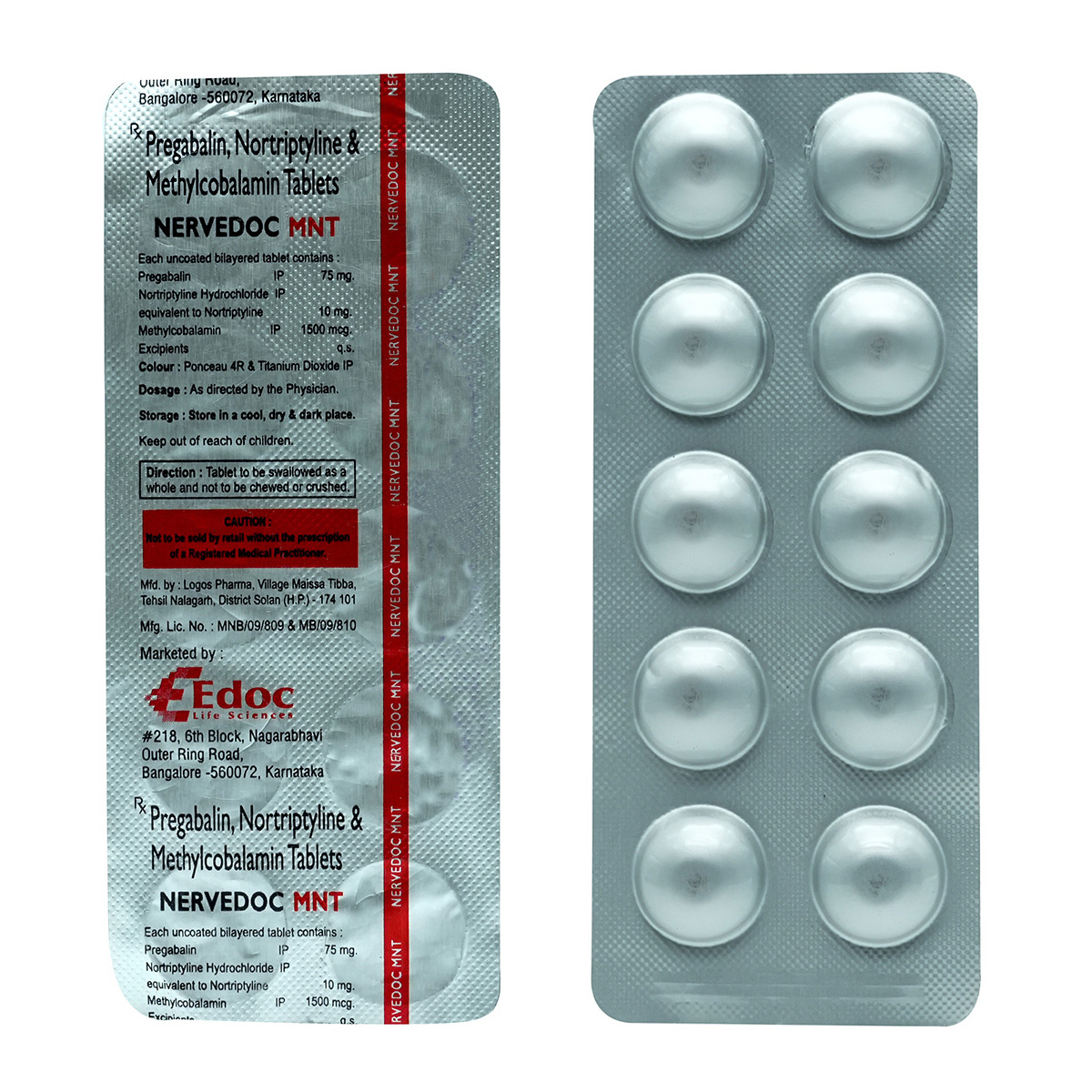 Nervedoc Mnt Tablet 10'S, Pack of 10 TABLETS Nervedoc Mnt Tablet 10'S, Pack of 10 TABLETS