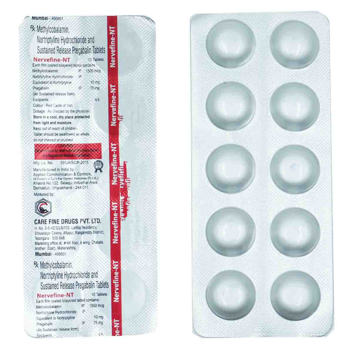 Nervefine-NT Tablet 10's, Pack of 10 TabletS Nervefine-NT Tablet 10's, Pack of 10 TabletS