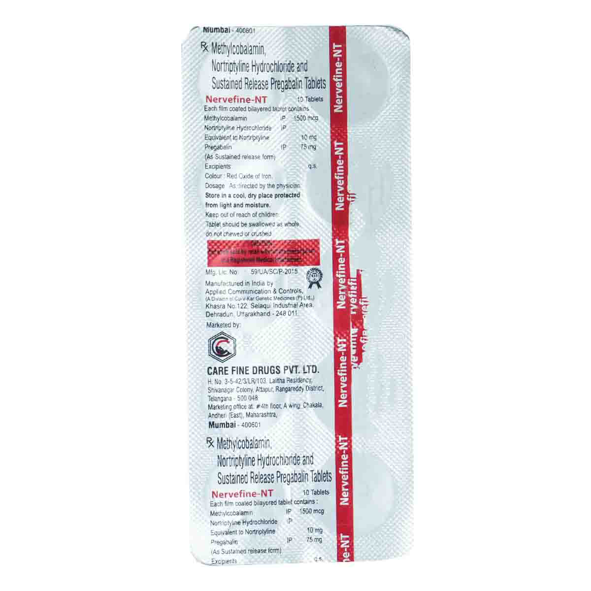 Nervefine-NT Tablet 10's, Pack of 10 TabletS Nervefine-NT Tablet 10's, Pack of 10 TabletS