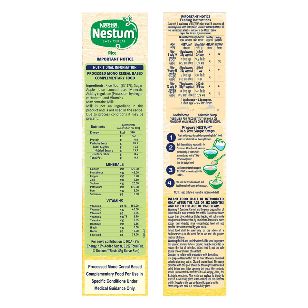 Nestle Nestum Baby Cereal Rice (After 6 Months) Powder, 300 gm Refill Pack