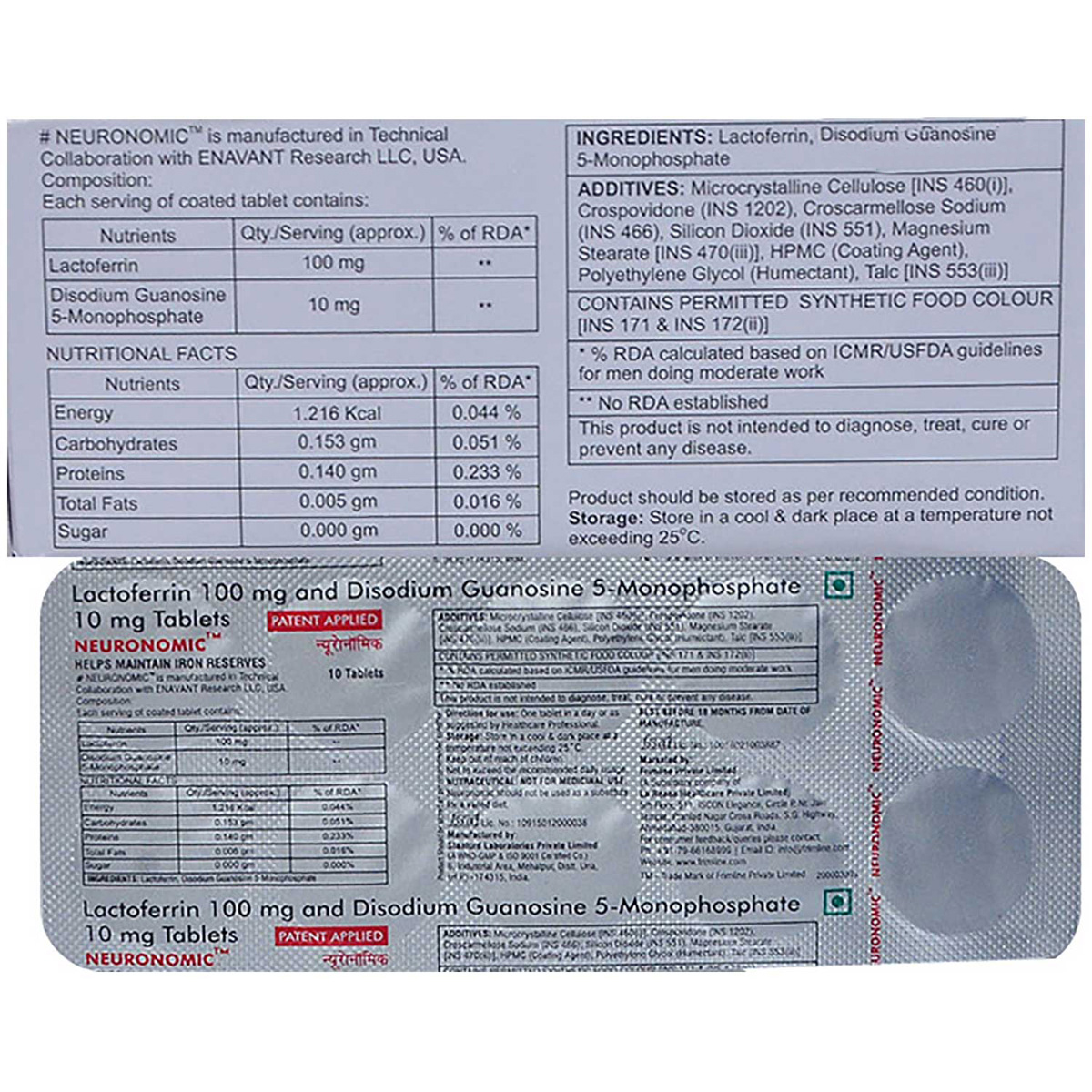 Neuronomic Tablet 10's, Pack of 10 TABLETS Neuronomic Tablet 10's, Pack of 10 TABLETS