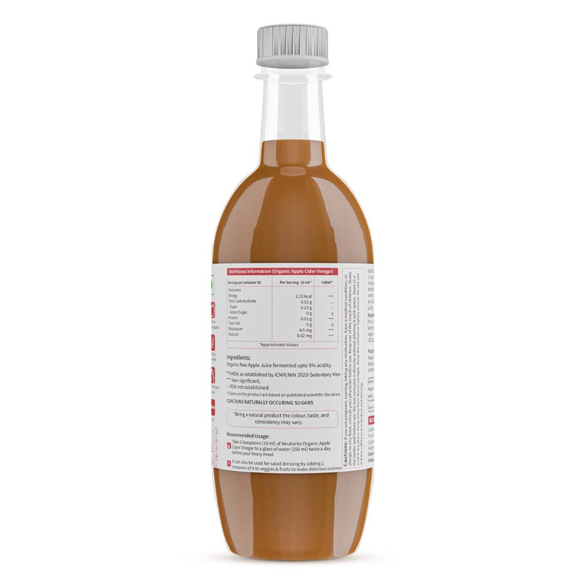 Neuherbs Organic Apple Cider Vinegar with Mother, 500 ml, Pack of 1 Neuherbs Organic Apple Cider Vinegar with Mother, 500 ml, Pack of 1