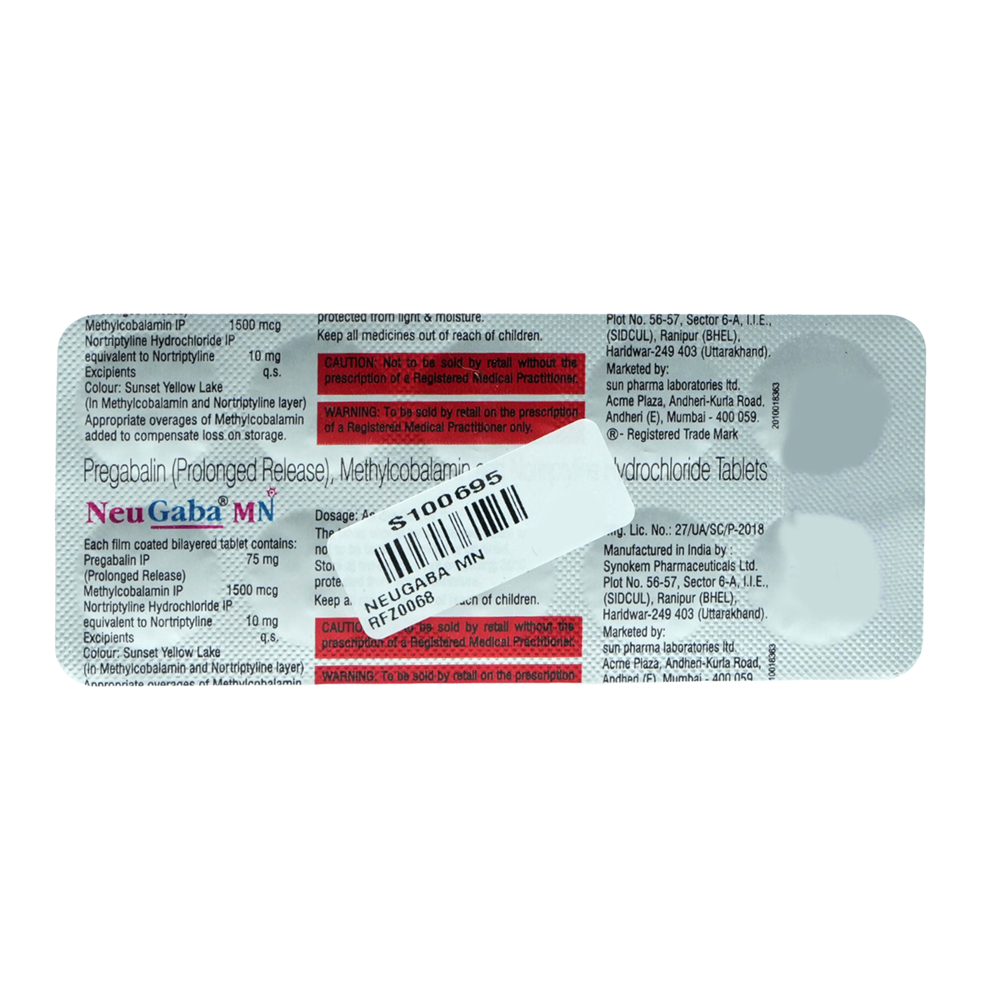 Neugaba MN Tablet 10's, Pack of 10 TabletS Neugaba MN Tablet 10's, Pack of 10 TabletS