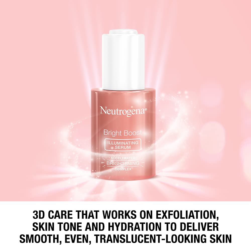 Neutrogena Bright Boost Illuminating Serum 30 ml | Neoglucosamine & Turmeric Extract | With 3X Brightening Power | Gives Instant Bright Skin, Pack of 1 Neutrogena Bright Boost Illuminating Serum 30 ml | Neoglucosamine & Turmeric Extract | With 3X Brightening Power | Gives Instant Bright Skin, Pack of 1