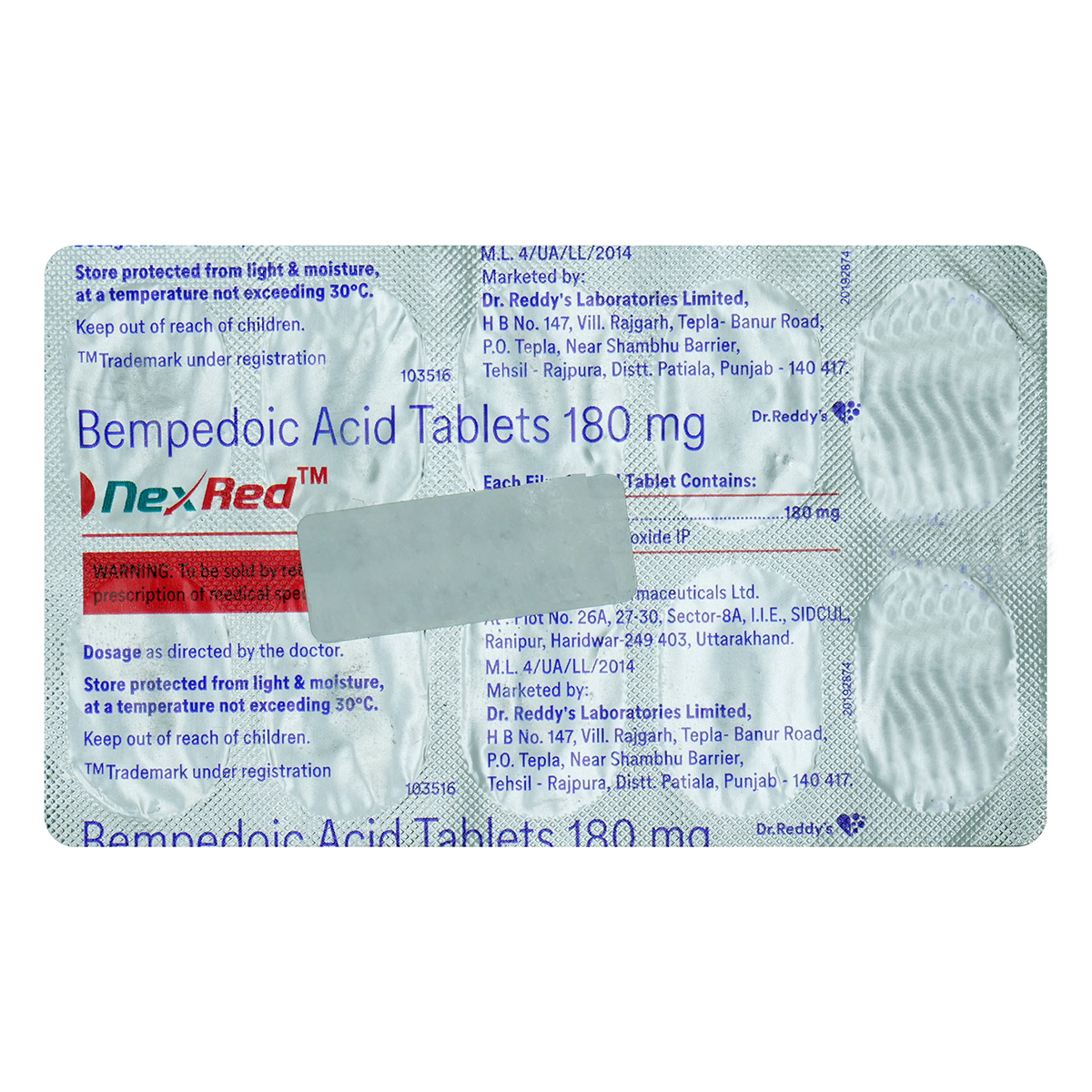 Nexred 180 mg Tablet 10's, Pack of 10 TabletS Nexred 180 mg Tablet 10's, Pack of 10 TabletS