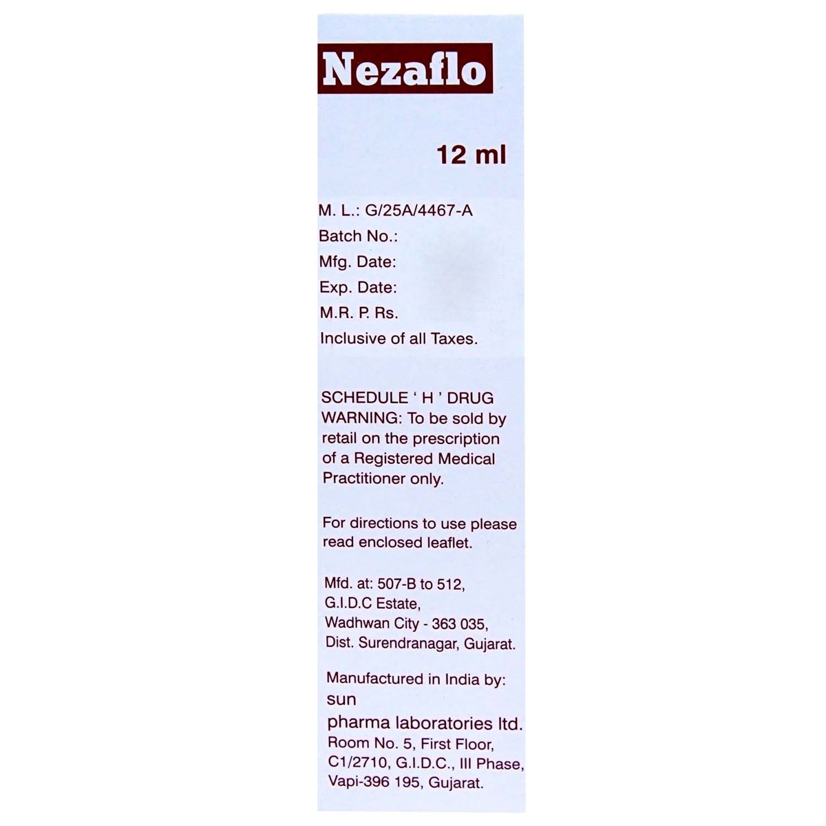 Nezaflo Nasal Spray 12 ml, Pack of 1 NASAL SPRAY Nezaflo Nasal Spray 12 ml, Pack of 1 NASAL SPRAY