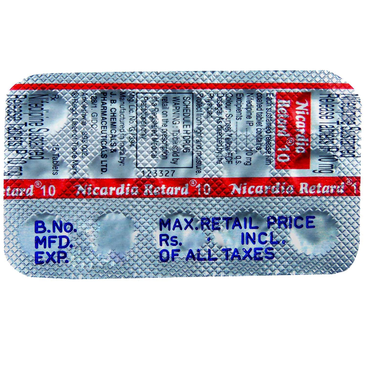 Nicardia Retard 10 Tablet 15's, Pack of 15 TABLETS Nicardia Retard 10 Tablet 15's, Pack of 15 TABLETS