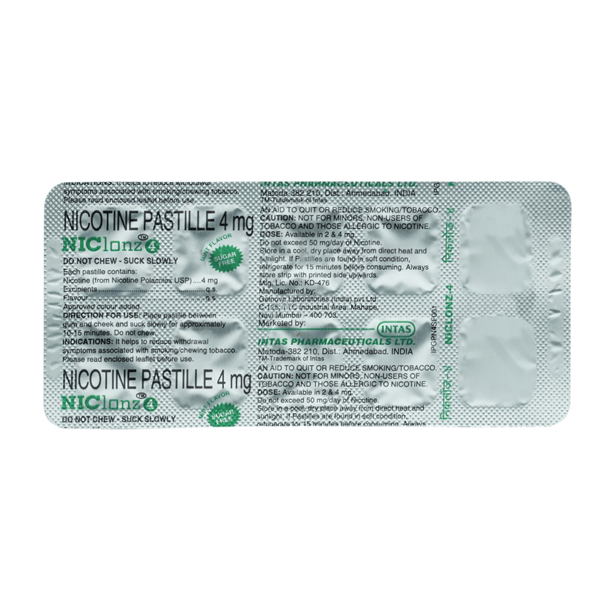 Niclonz 4 mg Pastilles 10's, Pack of 10 PastillesS Niclonz 4 mg Pastilles 10's, Pack of 10 PastillesS