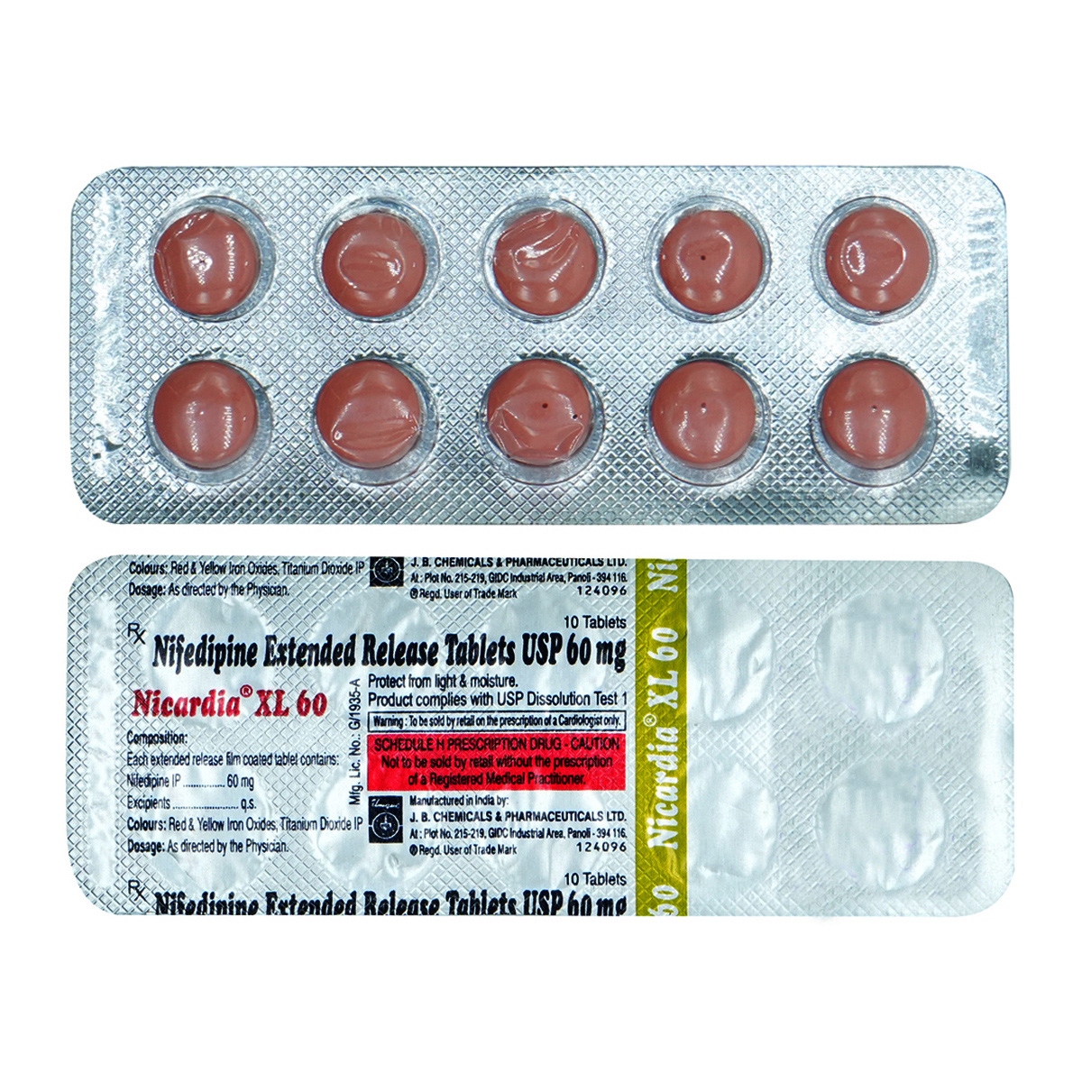 Nicardia XL 60 mg Tablet 10's, Pack of 10 TabletS Nicardia XL 60 mg Tablet 10's, Pack of 10 TabletS