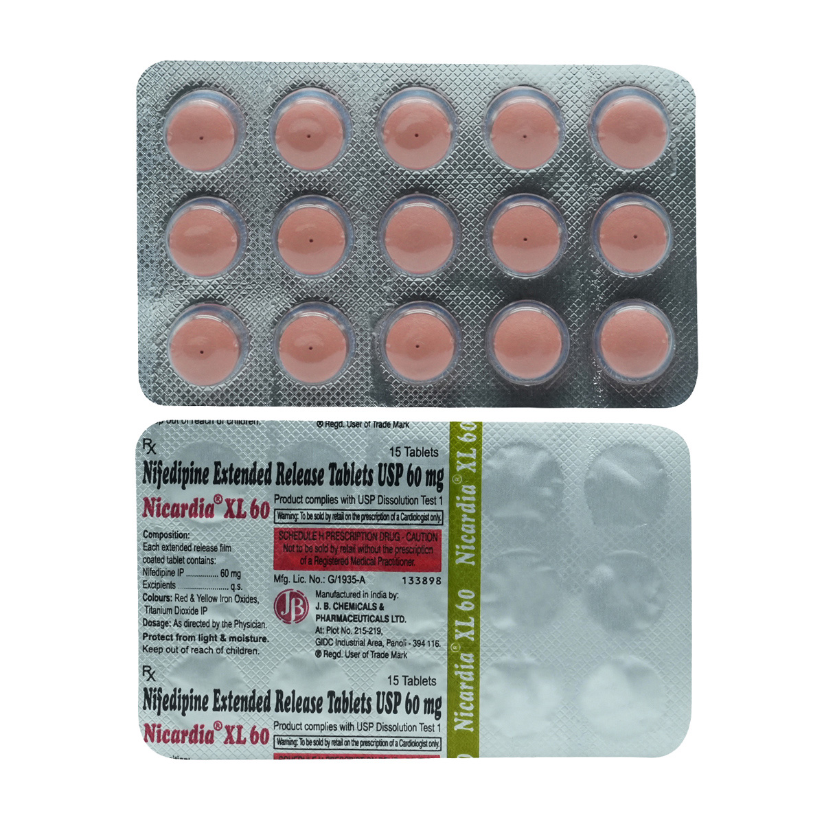 Nicardia XL 60 mg Tablet 15's, Pack of 15 TabletS Nicardia XL 60 mg Tablet 15's, Pack of 15 TabletS