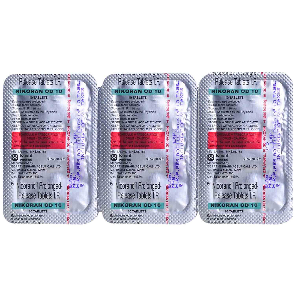 Nikoran OD 10 Tablet 10's, Pack of 1 TABLET Nikoran OD 10 Tablet 10's, Pack of 1 TABLET