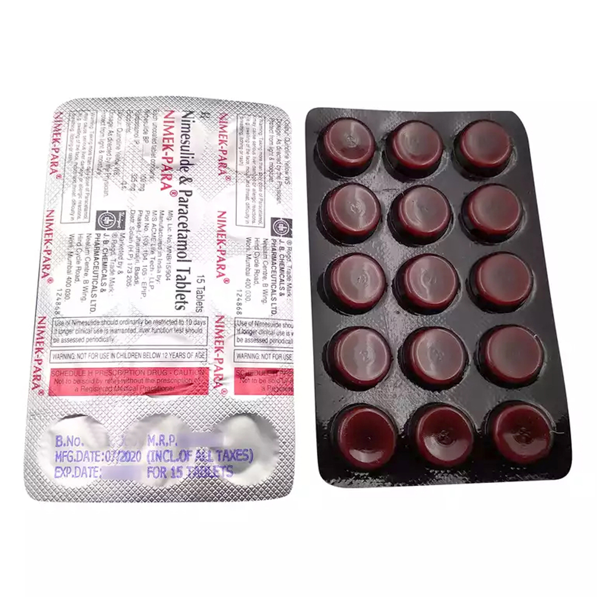 Nimek-Para Tablet 15's, Pack of 15 TABLETS Nimek-Para Tablet 15's, Pack of 15 TABLETS