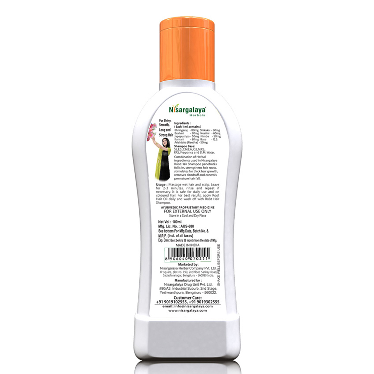 Nisargalaya Herbals Root Hair Shampoo, 100 ml, Pack of 1 Nisargalaya Herbals Root Hair Shampoo, 100 ml, Pack of 1