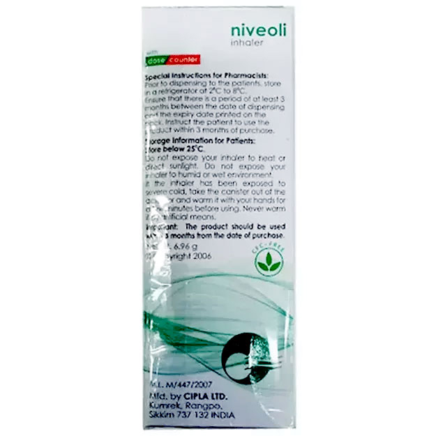 Niveoli Inhaler 120 mdi, Pack of 1 INHALER Niveoli Inhaler 120 mdi, Pack of 1 INHALER