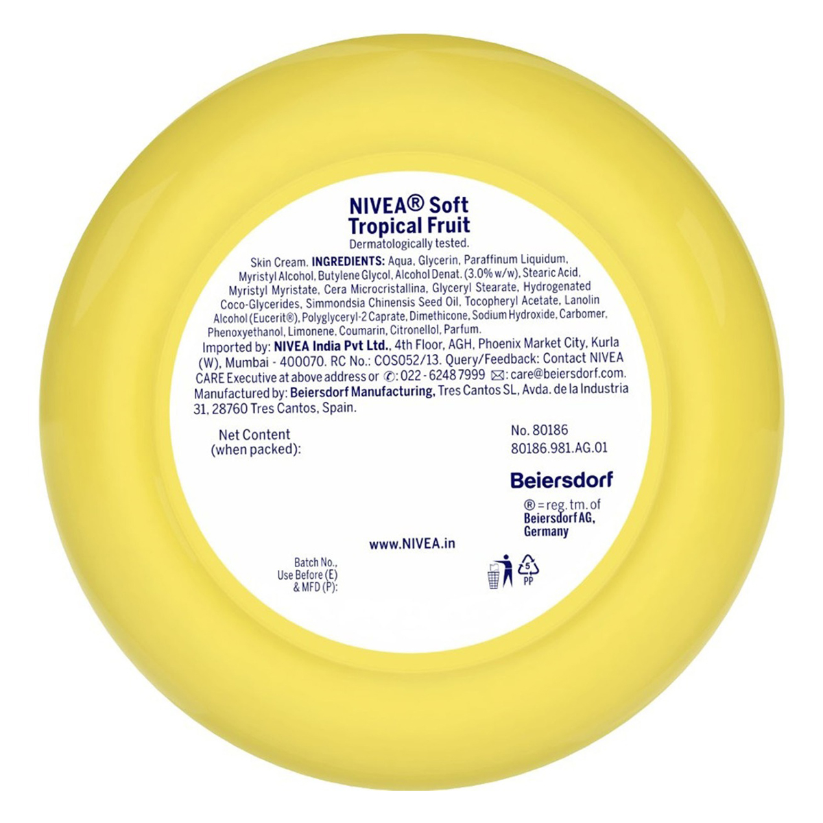 Nivea Soft Tropical Fruit Light Moisturising Cream 100 ml | Vitamin E, Jojoba Oil | Instant Hydration | All Purpose Cream | For All Skin Type, Pack of 1 Nivea Soft Tropical Fruit Light Moisturising Cream 100 ml | Vitamin E, Jojoba Oil | Instant Hydration | All Purpose Cream | For All Skin Type, Pack of 1