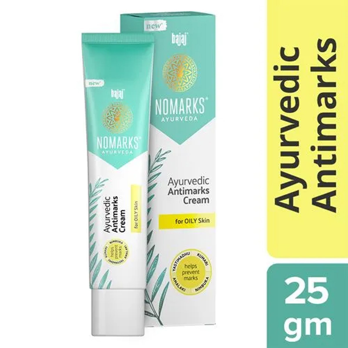 Nomarks Ayurvedic Antimarks Cream 25 gm | Yashtimadhu, Kumari, Amalai, Nimbuka | Removes Marks | For Oily Skin, Pack of 1 Nomarks Ayurvedic Antimarks Cream 25 gm | Yashtimadhu, Kumari, Amalai, Nimbuka | Removes Marks | For Oily Skin, Pack of 1