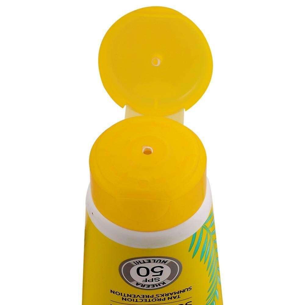 Bajaj Nomarks Antimarks Sunscreen 50 gm With SPF 50 PA+++ UVA-UVB | Kheera, Mulethi | Reduce Sun Marks | Tan Protection | Sweat & Water Resistant | All Skin Type, Pack of 1 Bajaj Nomarks Antimarks Sunscreen 50 gm With SPF 50 PA+++ UVA-UVB | Kheera, Mulethi | Reduce Sun Marks | Tan Protection | Sweat & Water Resistant | All Skin Type, Pack of 1