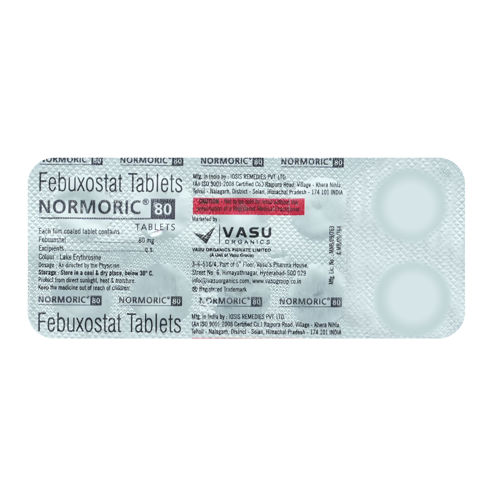 NORMORIC 80MG TABLET 10'S, Pack of 10 TABLETS NORMORIC 80MG TABLET 10'S, Pack of 10 TABLETS