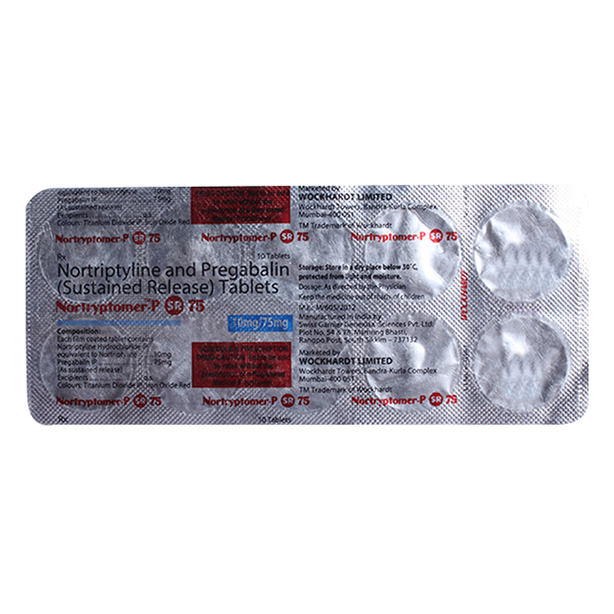 Nortryptomer P SR 75 Tablet 10's, Pack of 10 TabletS Nortryptomer P SR 75 Tablet 10's, Pack of 10 TabletS