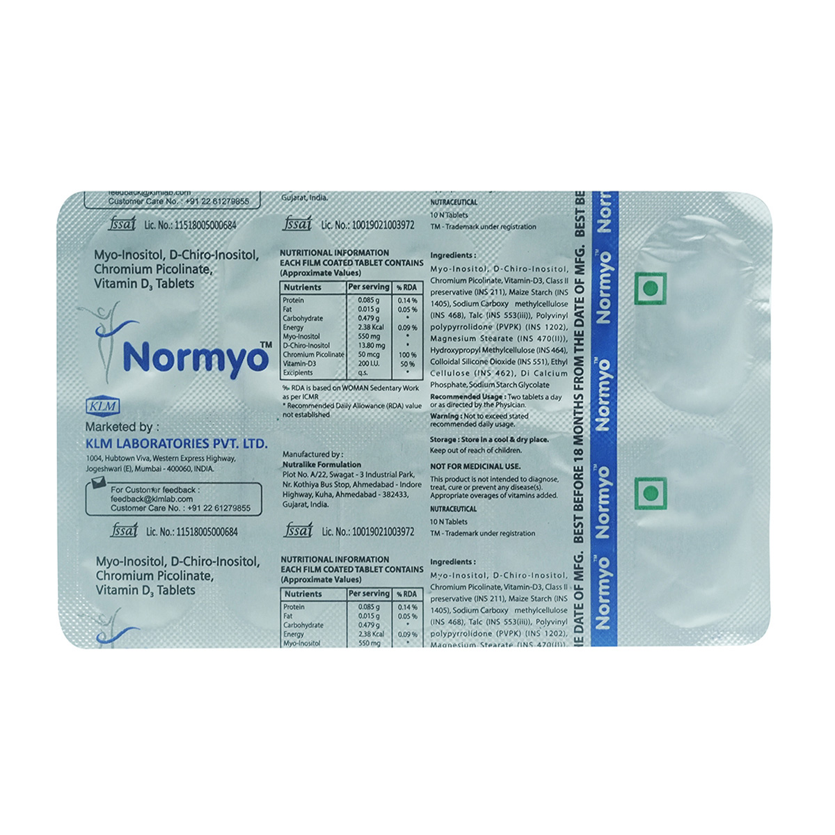 Normyo Tablet 10's, Pack of 10 TABLETS Normyo Tablet 10's, Pack of 10 TABLETS