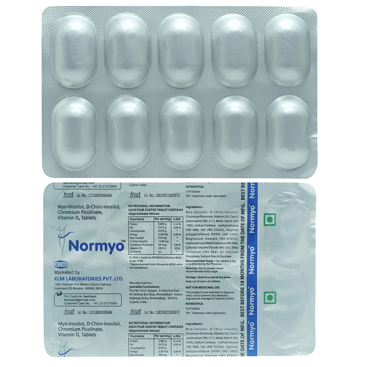 Normyo Tablet 10's, Pack of 10 TABLETS Normyo Tablet 10's, Pack of 10 TABLETS