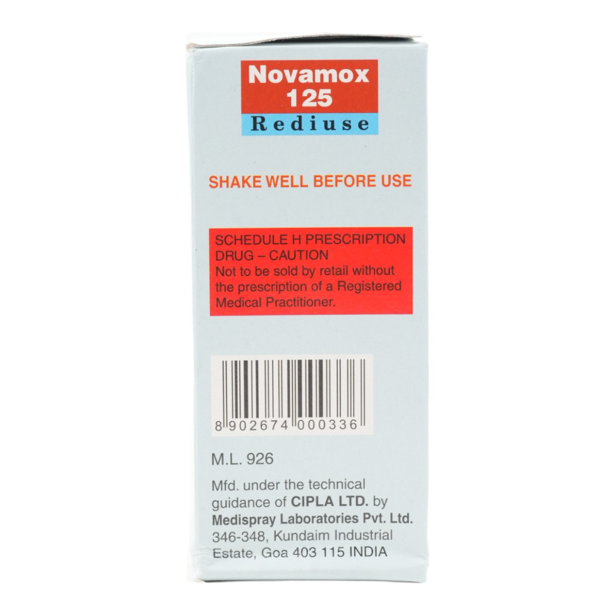 Novamox 125 Rediuse Suspension 60 ml, Pack of 1 Suspension Novamox 125 Rediuse Suspension 60 ml, Pack of 1 Suspension