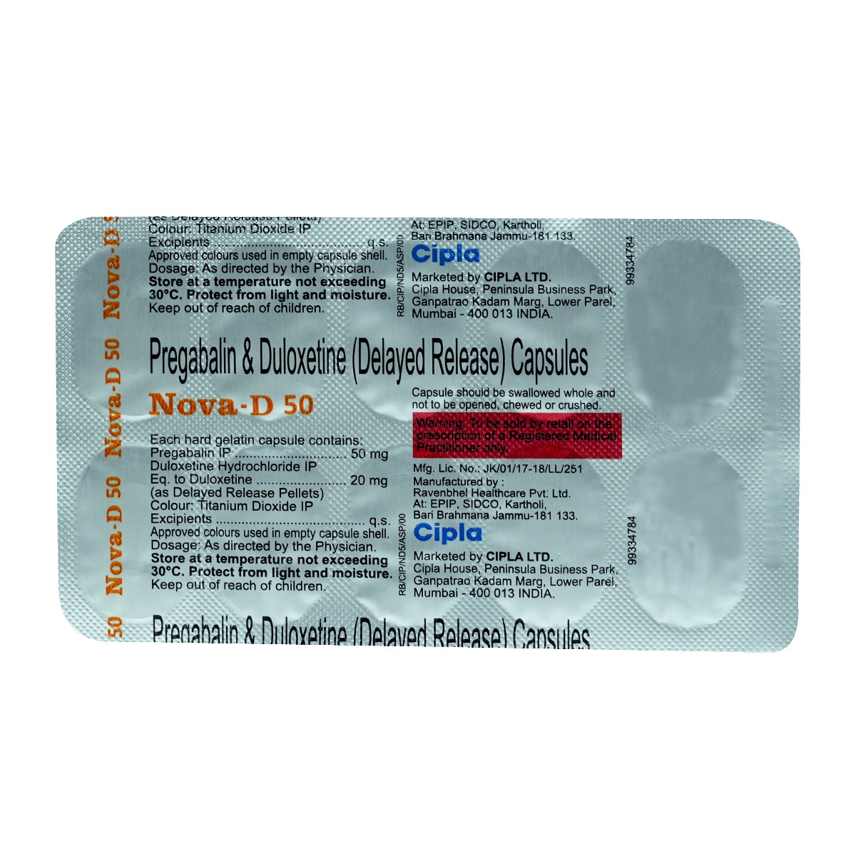 Nova-D 50 Capsule 10's, Pack of 10 Nova-D 50 Capsule 10's, Pack of 10