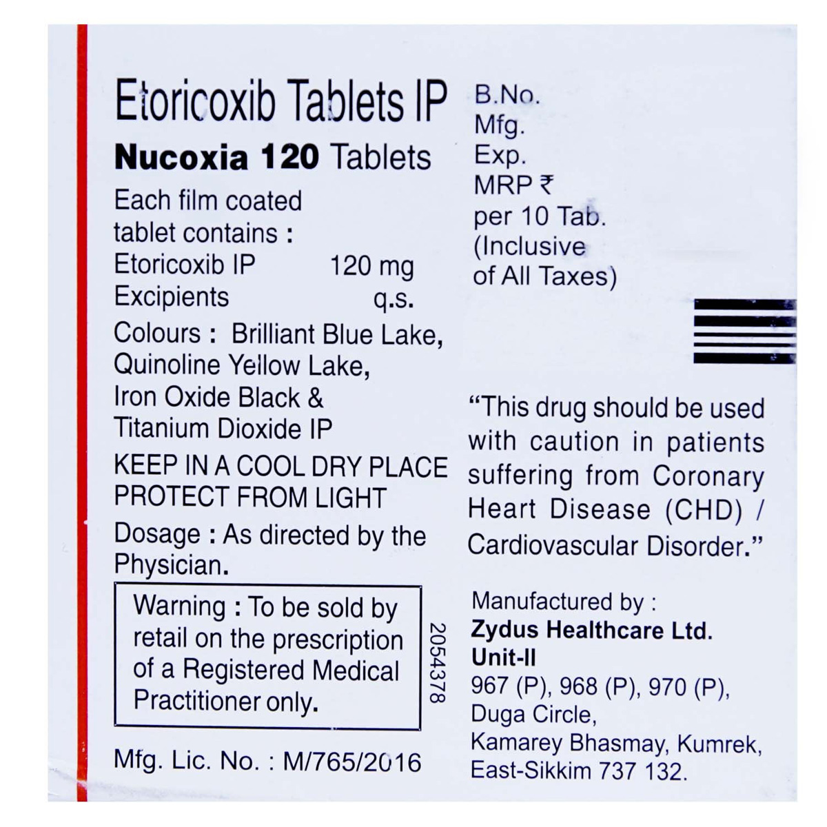 Nucoxia 120 Tablet 10's, Pack of 10 TABLETS Nucoxia 120 Tablet 10's, Pack of 10 TABLETS
