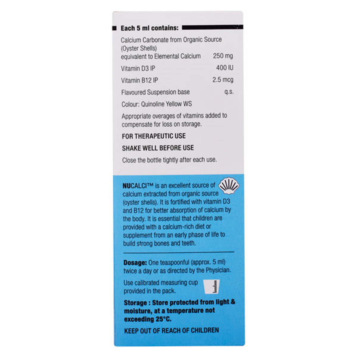 Nucalci Mango Flavour Suspension 150 ml, Pack of 1 Suspension Nucalci Mango Flavour Suspension 150 ml, Pack of 1 Suspension